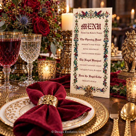 Menu médiéval | Renaissance de fête royale