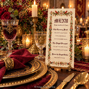 Menu médiéval Renaissance de fête royale