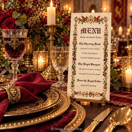 Menu médiéval | Renaissance de fête royale