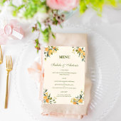 Menu Mediterranean Citrus Botanical Wedding