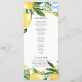 Menu Mediterranean Lemon Wedding Ceremony Program | (Dos)