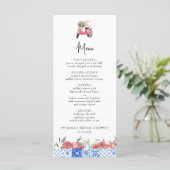 Menu Méditerranée Italie Floral Fête des mariées rose (Debout devant)