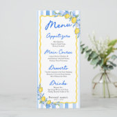 Menu Méditerranéen à rayures bleues (Debout devant)