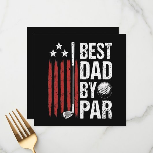 Menu Meilleur Papa Par Humour Golf (Devant/Arrière en situation)