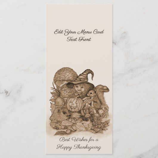 Menu Meilleurs voeux pour un Bon thanksgiving (Devant)