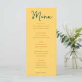 Menu mélange floral abstrait jaune et rose (Debout devant)