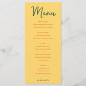 Menu mélange floral abstrait jaune et rose (Devant)