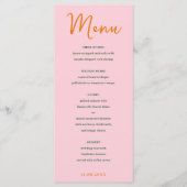 Menu mélange floral abstrait rose et vert (Devant)