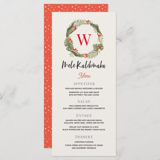 Menu Mele Kalikimaka Monogram (Devant / Derrière)