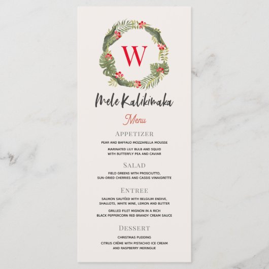 Menu Mele Kalikimaka Monogram (Devant)