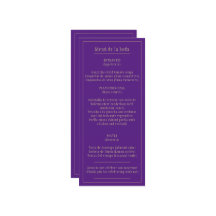 Menú Bodas Oro Morado Bilingüe Español Inglés