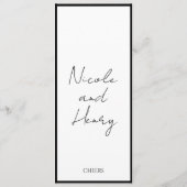 Menu Menú Drinks Minimal Bordes Negros Boda Elegante (Dos)