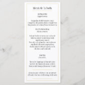 Menu Menú oro Blanco Clásico Bilingüe Español e Inglés (Devant)