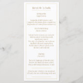 Menu Menú oro Blanco Clásico Bilingüe Español e Inglés (Devant)