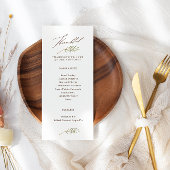 Menu Merci Calligraphie et Feuilles Thanksgiving