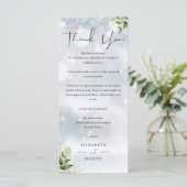 Menu Merci d'accueil de mariage d'hiver (Debout devant)