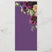 Menu Merci de Mariage de lavande Florale (Dos)