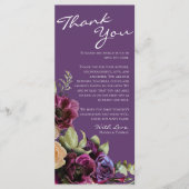 Menu Merci de Mariage de lavande Florale (Devant)