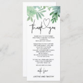 Menu Merci De Réception Mariage Cadre Verdure (Devant / Derrière)