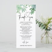 Menu Merci De Réception Mariage Cadre Verdure (Debout devant)