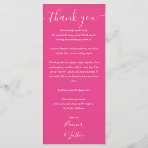 Menu Merci De Réception Mariage Hot Rose Place Card