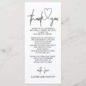 Menu Merci de table de réception de mariage Cadre (Devant)