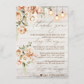 Menu Merci Floral Bois Blanc Rustique Cadre (Devant)