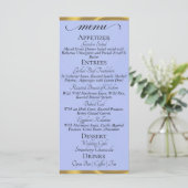 Menu Merci & Monogramme - Perle Bleue/Or (Debout devant)