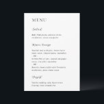 Menu Merrin Noir et Blanc Mariage élégant<br><div class="desc">Menu de mariage moderne au design simple mais élégant.</div>
