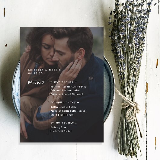 Menu met favoriete foto als achtergrond