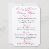 MENU met roze/zwarte WEDDING Kaart (Voorkant)