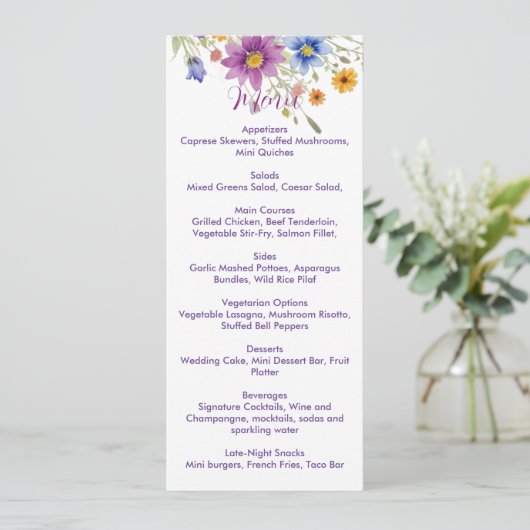 Menu met wilde bloemen (Staand voorkant)