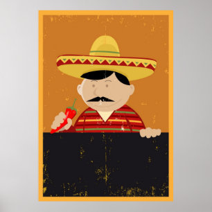 Menu Mexicaanse Chef Cook Poster