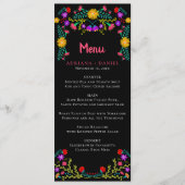 Menu Mexicaanse finan Floral Black Wedding (Voorkant)