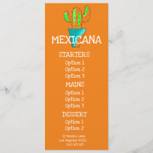 Menu mexicain de dîner de nourriture de restaurant