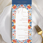 Menu Mexique Oaxaca Destination Mariage<br><div class="desc">Avec un beau design floral mexicain, ces menus mariages sont modernes et élégants. Parfait pour les mariages de destination. Trouvez les articles mariages correspondants dans ma boutique.</div>