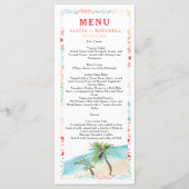 Menu Mexique tropical de l'eau destination mariage (Devant)