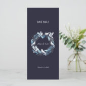 Menu Midnight Blue and Wreath / Boda Azul y Corona (Debout devant)