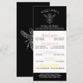 Menu Miel de la Ruche Personnalisé (Devant / Derrière)