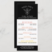 Menu Miel de la Ruche Personnalisée (Devant / Derrière)