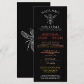 Menu Miel de la Ruche Personnalisée (Devant / Derrière)