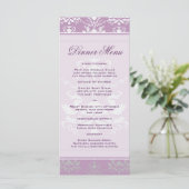 Menu mince Violet & Argent Damask Dîner Africain (Debout devant)