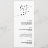 Menu Minimal and Chic Calligraphy Dinner Wedding (Devant)