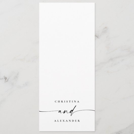 Menu Minimal and Chic Calligraphy Dinner Wedding (Dos)