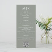 Menu Minimal et chic | Code QR Mariage noir et blanc (Debout devant)
