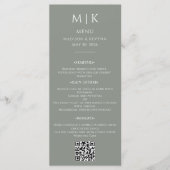 Menu Minimal et chic | Code QR Mariage noir et blanc (Devant)