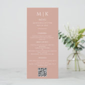 Menu Minimal et chic | Code QR Mariage noir et blanc (Debout devant)