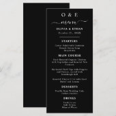 Menu Minimal et chic | Dîner Mariage noir et blanc (Devant / Derrière)
