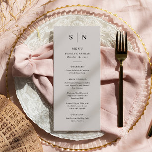 Menu Minimal et chic   Gris doux et Mariage noir