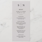 Menu Minimal et chic | Gris doux et Mariage noir (Devant)